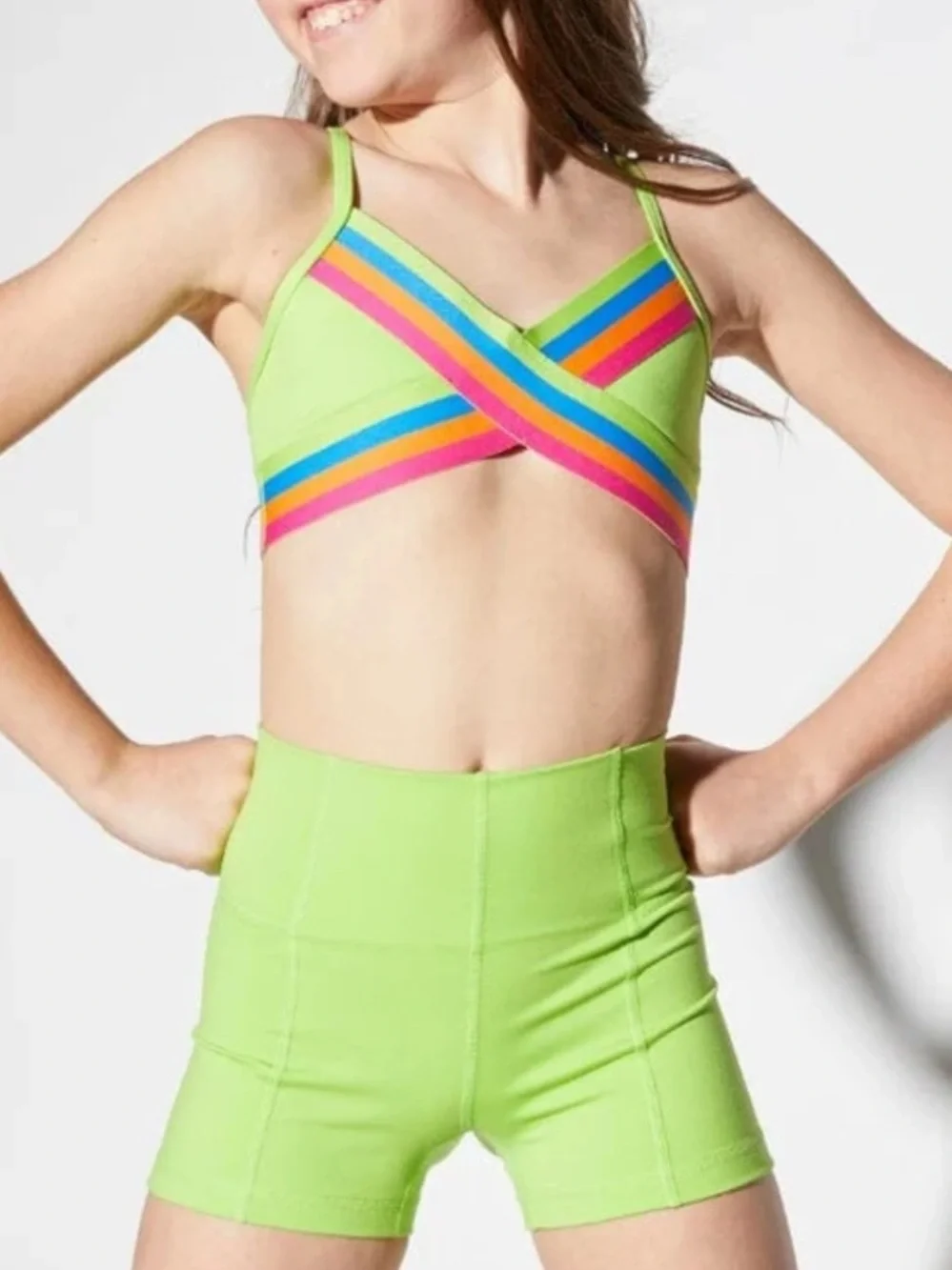 Jo + Jax Lime X Top Dance Set Youth Large NWT **